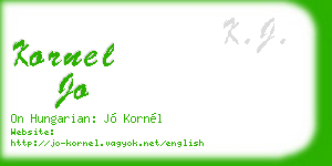 kornel jo business card
