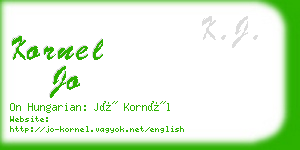 kornel jo business card